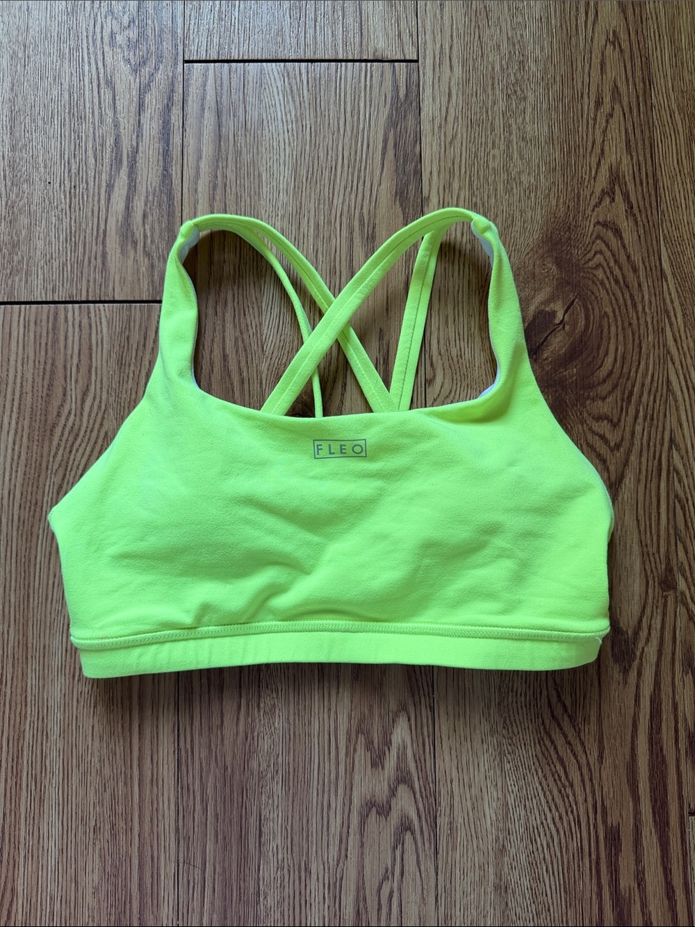 Fleo Neon Lime Crossback Sports Bra